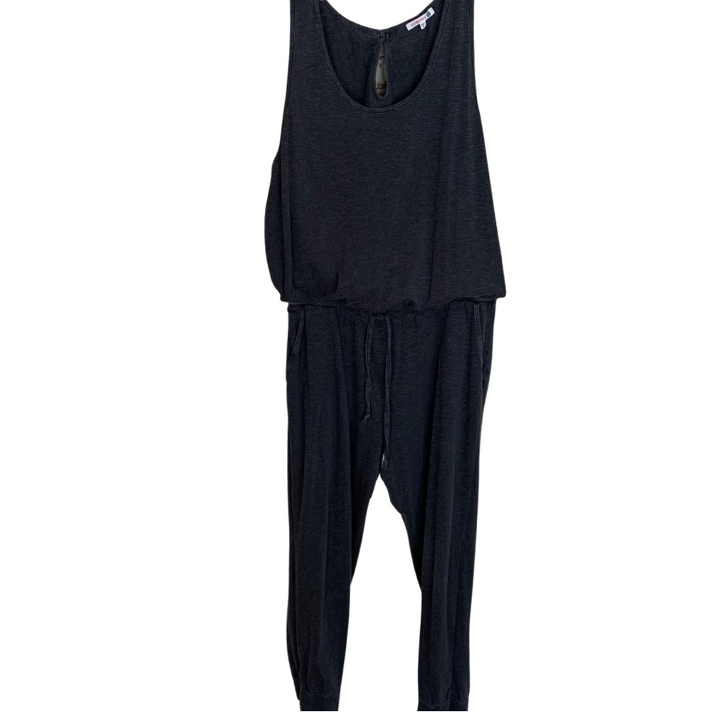SUNDRY Jumpsuit Gray Knit Size XL Tank Drawstring EVEREVE